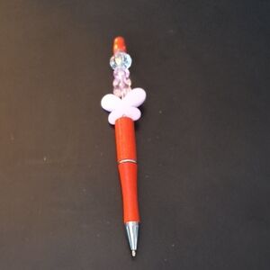 Elegant Red Beaded Pen